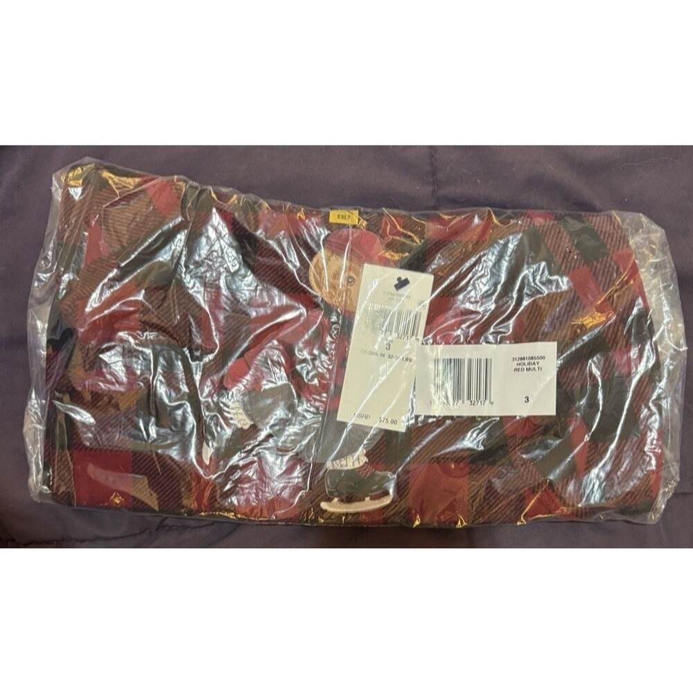 Ralph Lauren Kids Plaid Polo Teddy Bear Fleece Holiday Sweatshirt Size 3 NIP - Picture 7 of 7